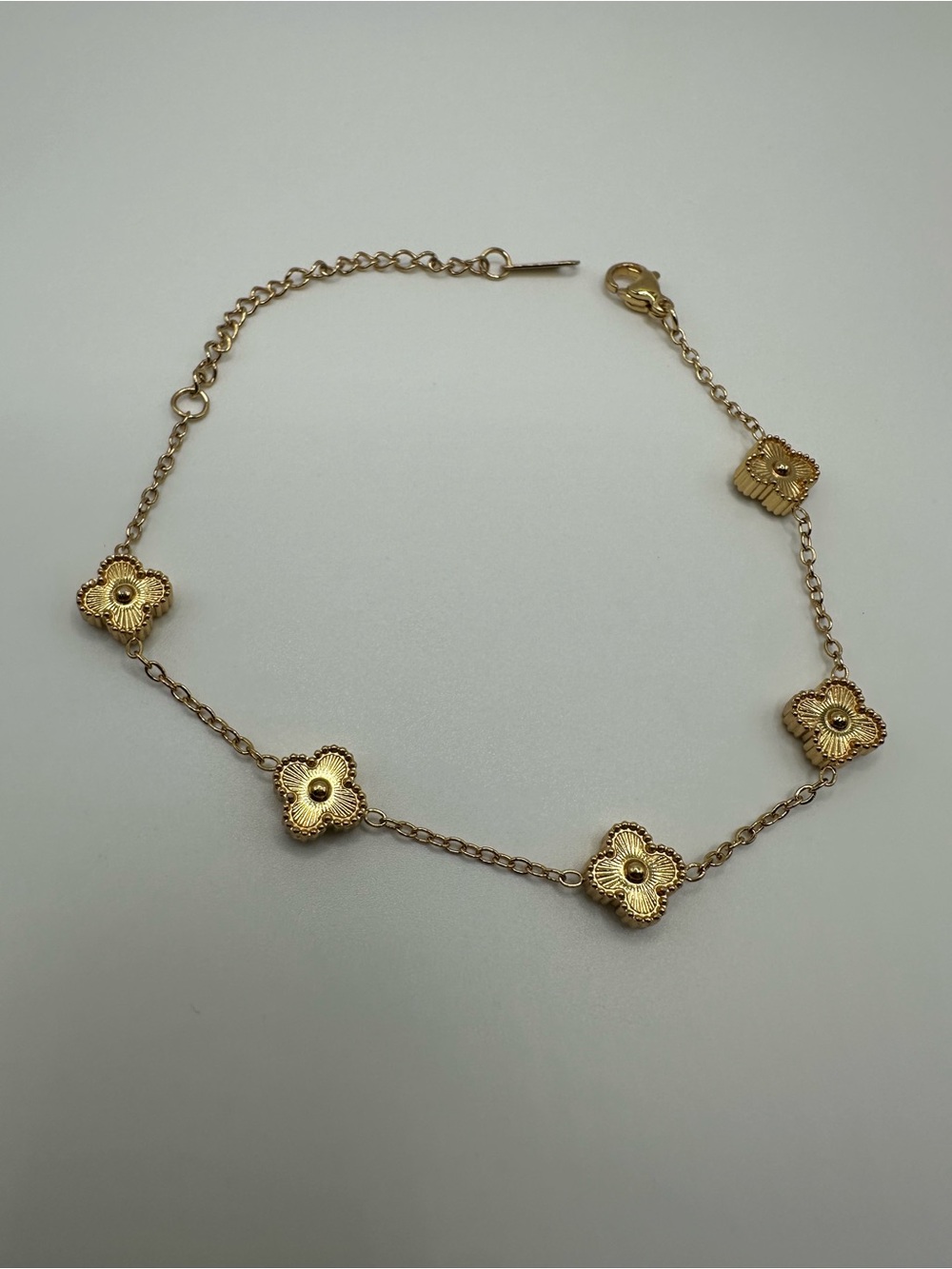 Mini Gold Clover Link Bracelet - Women Jewelry